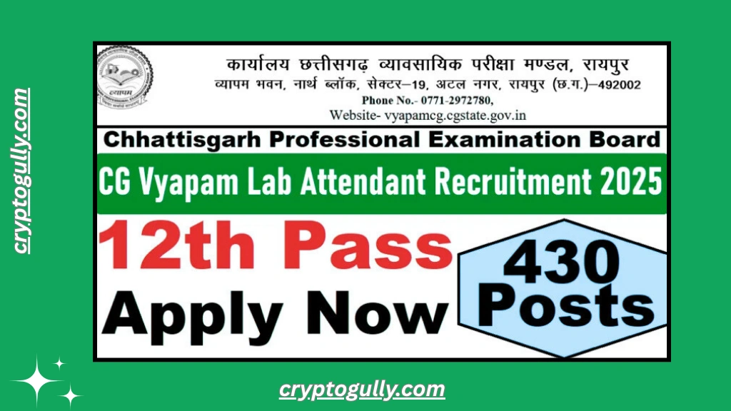 CG Vyapam Lab Attendant Recruitment 2025