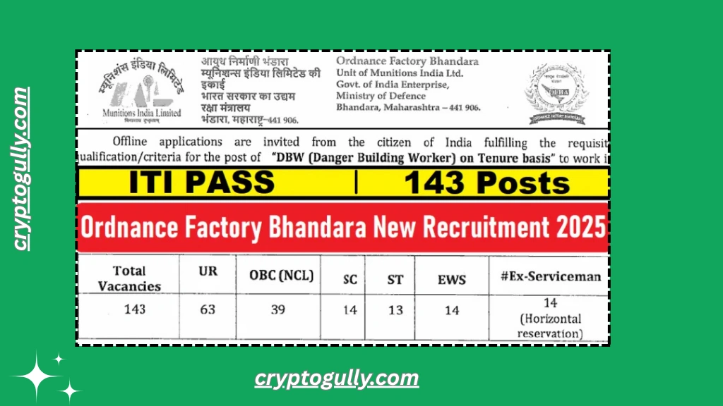 Ordnance Factory Bhandara Recruitment 2025